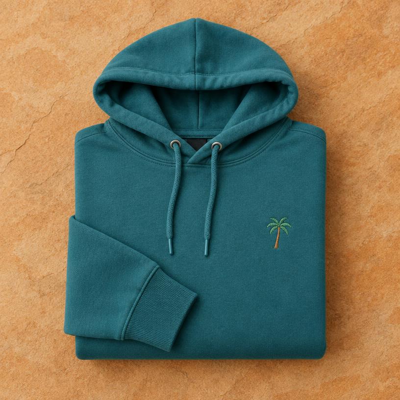 Vice Teal Hoodie – Embroidered Palm Logo